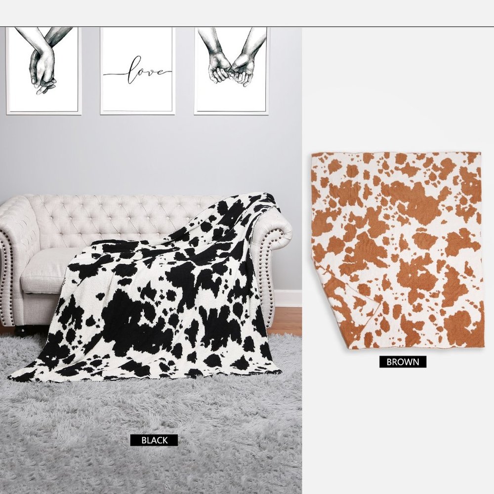 P/S Cow Print Luxury Soft Throw Blanket·50x60·Super Soft Throw·ComfyLuxe